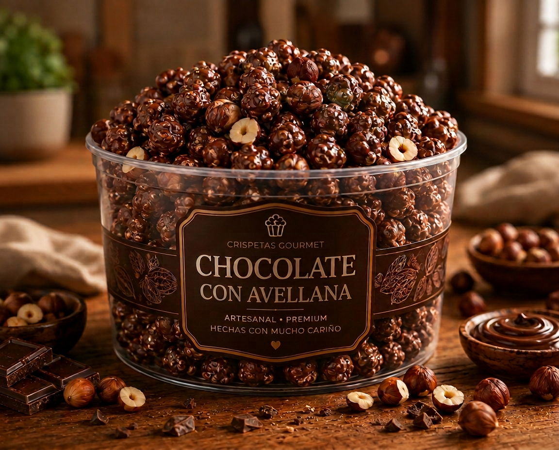 Crispetas gourmet sabor Chocolate con Avellana